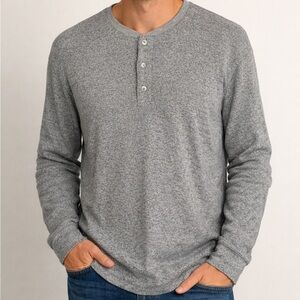 HYDEN YOO New York Sz  XL Gray Henley Casual Loungewear Minimalist